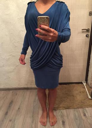 Шикарное голубое платье2 фото