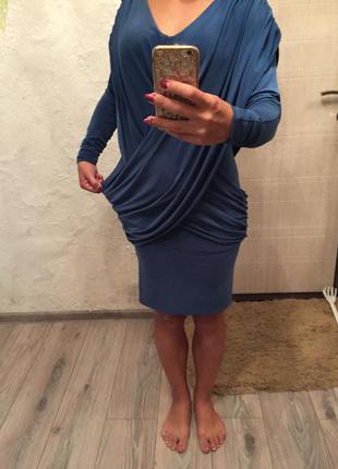 Шикарное голубое платье1 фото