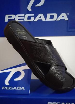 Кожаные шлёпанцы pegada® original made in brazil. rider, grisport