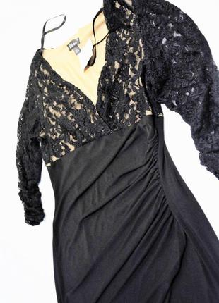 Вечернее платье на запах с ажурными рукавами и кокеткой,v-вырезом  на 50-52 рр4 фото