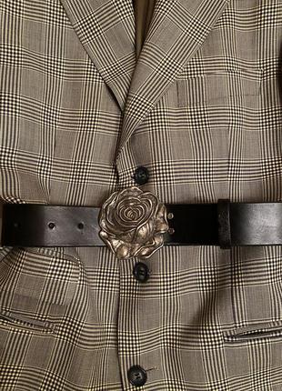 Шикарный кожаный ремень с эффектной пряжкой «роза»🌹3 фото