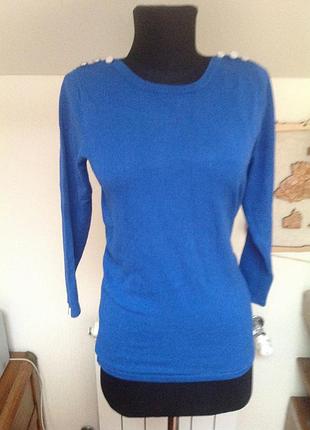 Теплий синій джемпер светр