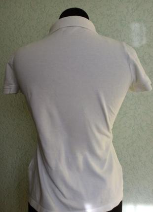 Поло белое футболка с воротником marks & spencer хлопок4 фото