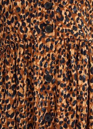 Платье zara леопардовый принт макси миди длинное рукав три четверти8 фото