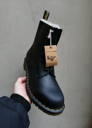 Зимние ботинки черевики dr. martens serena black burnished wyoming3 фото