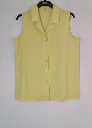 Желтая рубашка с коротким рукавом вискоза1 фото