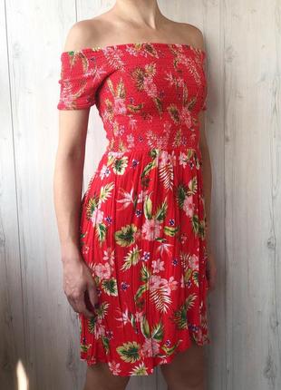 Красивое яркое летнее натуральное платье сарафан на запах в цветы на плечи 1+1=35 фото