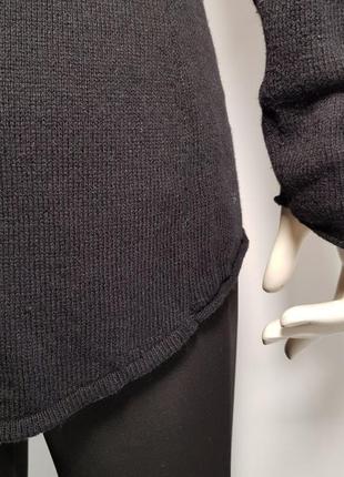 Оригинальный свитер "h&m" вязаный черный базовый длинный (швеция)7 фото