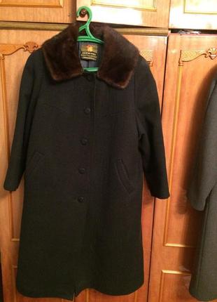 Зимове пальто комір норка теплу шерсть великий розмір натуральне пуховик дублянка