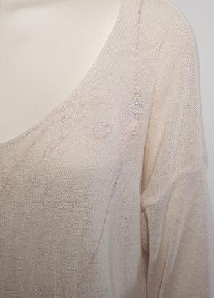 Модный свитер "made in italy" летний легкий бледно-розового цвета.4 фото