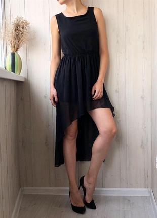 Красивое серное ассиметричное шифоновое платье с красивой спинкой 1+1=36 фото