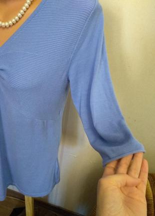 Блакитний трикотажний джемпер ,светр, лонслив великий розмір4 фото