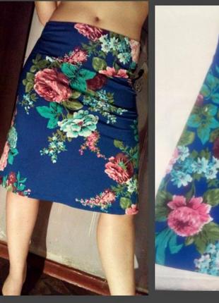 Фирменная юбка с цветами1 фото
