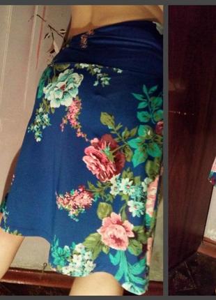 Фирменная юбка с цветами3 фото