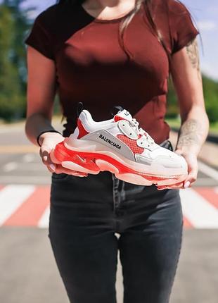Кросівки жіночі clear sole white/red