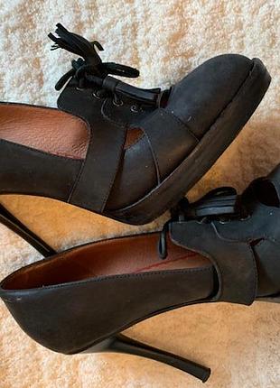 Diesel black gold оригинальные кожаные туфли, 39 р-р