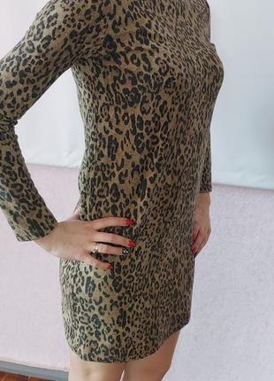 Сукня гольф високий воріт леопардовий принт трикотажне zara7 фото