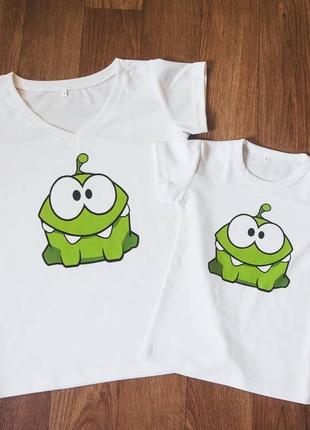 Парные футболки с принтом "ам ням" push it