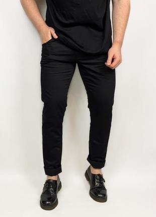 Zara man slim зауженные чёрные джинсы