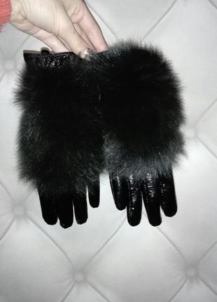Перчатки зима мех1 фото