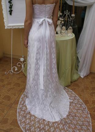 Свадебное нарядное красивое длинное платье шлейф3 фото