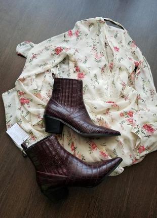 Шикарное нежное шифоновое платье в стиле бохо h&m сукня бохо принт цветы4 фото