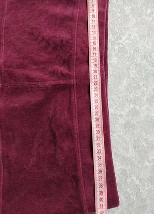 Бордовая вельветовая юбка мини3 фото