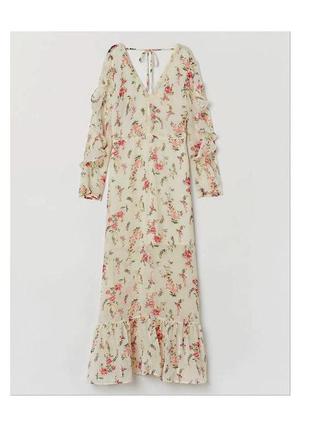 Шикарное нежное шифоновое платье в стиле бохо h&m сукня бохо принт цветы