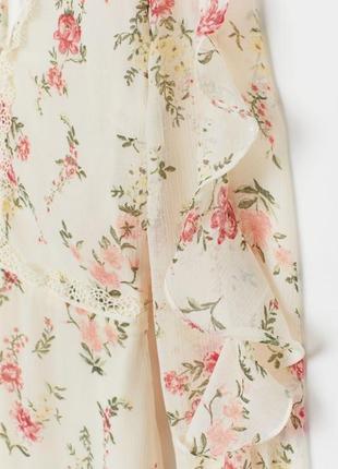 Шикарное нежное шифоновое платье в стиле бохо h&m сукня бохо принт цветы2 фото