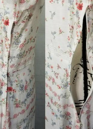 Шикарное нежное шифоновое платье в стиле бохо h&m сукня бохо принт цветы7 фото