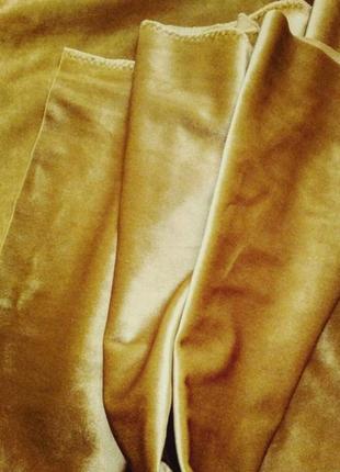 Портьерная ткань для штор бархат золотистого цвета