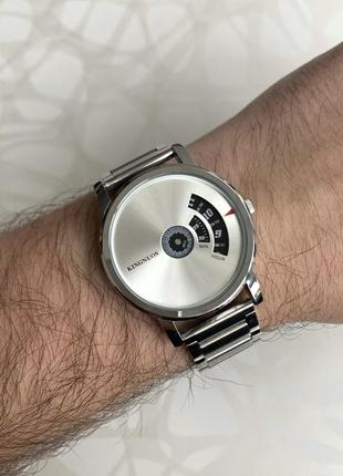 Мужские часы kingnuos на металлическом браслете серебристые2 фото