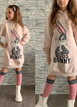 Детская толстовка платье на девочку фирмы zara/ дитяча спортивна сукня зара для дівчинки