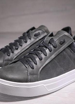 Кроссовки кеды мужские кожаные tommy hilfiger grey sneaker5 фото