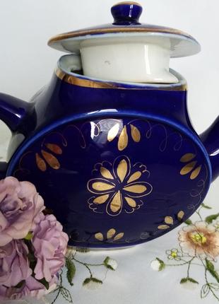 Чайник - заварник кобальт, гжель