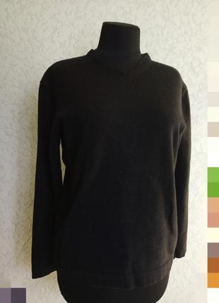 Кофта реглан италия parkes шерсть мериноса свитер чёрный классика свитер кэжуал пуловер2 фото