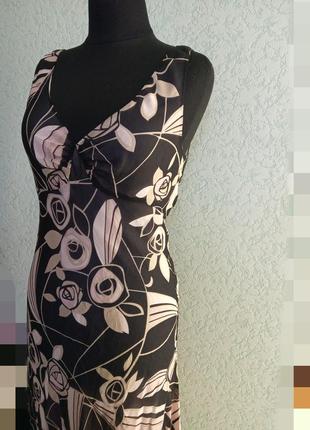 Linea брендове шовкове літнє плаття принт квіти відкрита спина шовк завитки1 фото