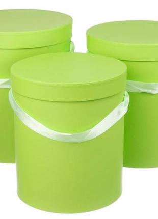 Набір круглих подарункових коробок червоних (комплект 3 шт)