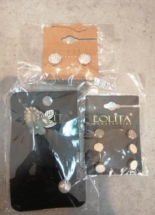 Набор брошь булавка самоколки серьги lolita accessories бижутерия1 фото