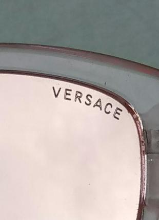 Versace очки женские солнцезащитные розовые зеркальные9 фото