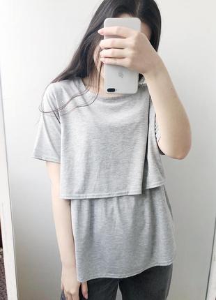 Футболка двойка с вшитой майкой легкая свободная удлиненная