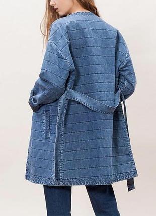 Джинсовое стеганое пальто,плащ, тренч