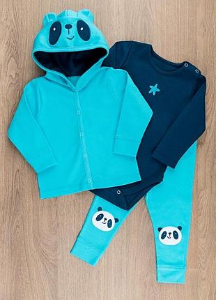 Комплект боді штани, кофта з капюшоном