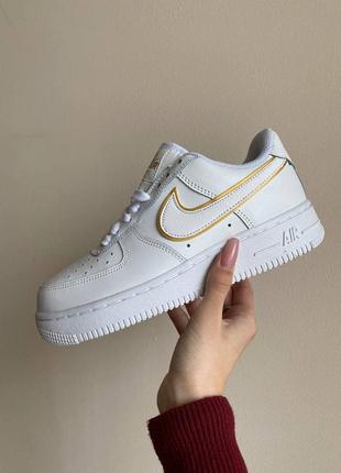 Женские кроссовки nike air force 1 low white gold  36-37-38-39-40