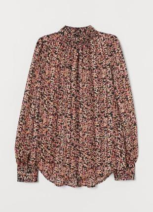 Легкая блуза h&m с цветочным принтом ,рубашка, блуза з квітковим принтом, легка сорочка