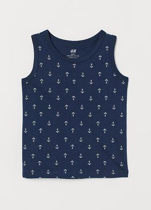 Майка якорями h&m (швеция )  р. 8-10 лет рост 134-140 см