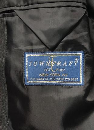 Мужской винтажный американский шерстяной блейзер пиджак в полоску towncraft new york 19277 фото