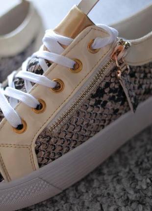Кеды криперы весна змея beige 37-40