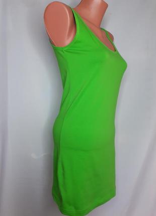 Коттоновая длинная майка сочная зелень chris line(размер 38)3 фото