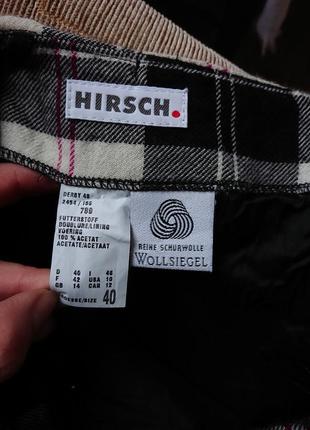 Hirsch шерстяная юбка в клетку размер л8 фото